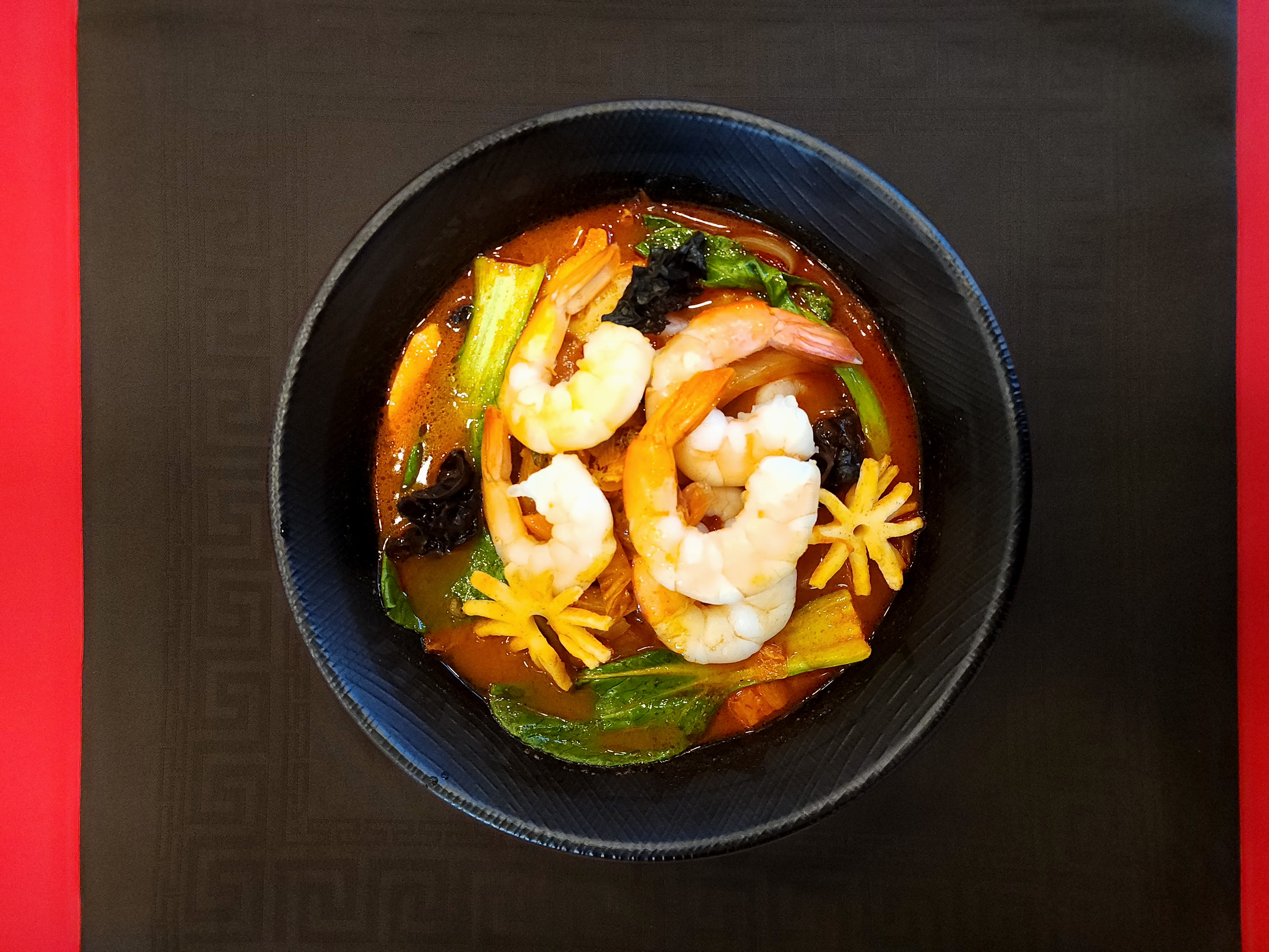 Spicy Seafood Noodle Soup with Shrimp