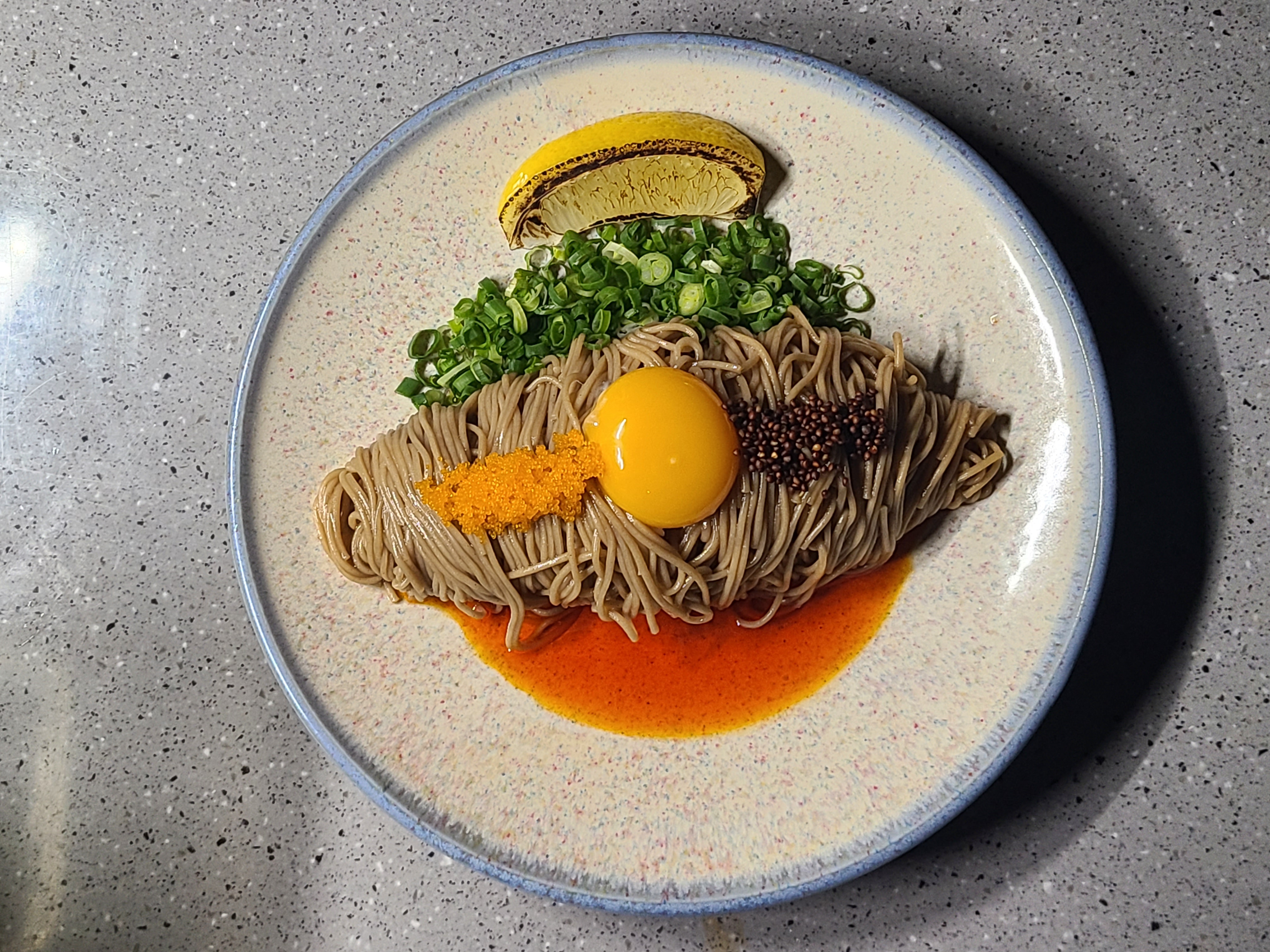 Fish Soy Sauce Noodles with Perilla Oil