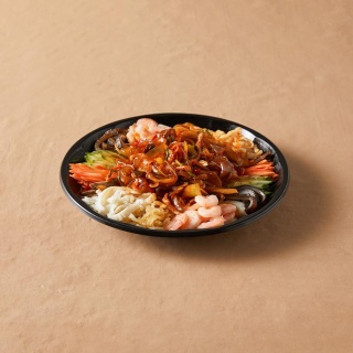 Seafood and Vegetables with Mustard Sauce