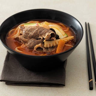 Spicy Seafood Noodle Soup with Beef Brisket
