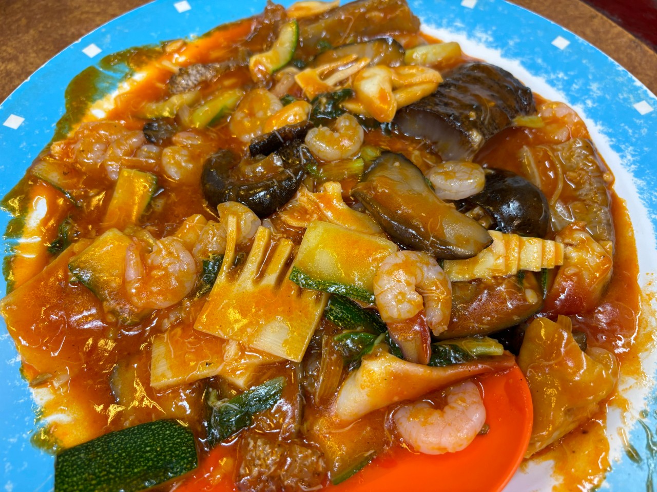 Stir-fried Seafood and Vegetables