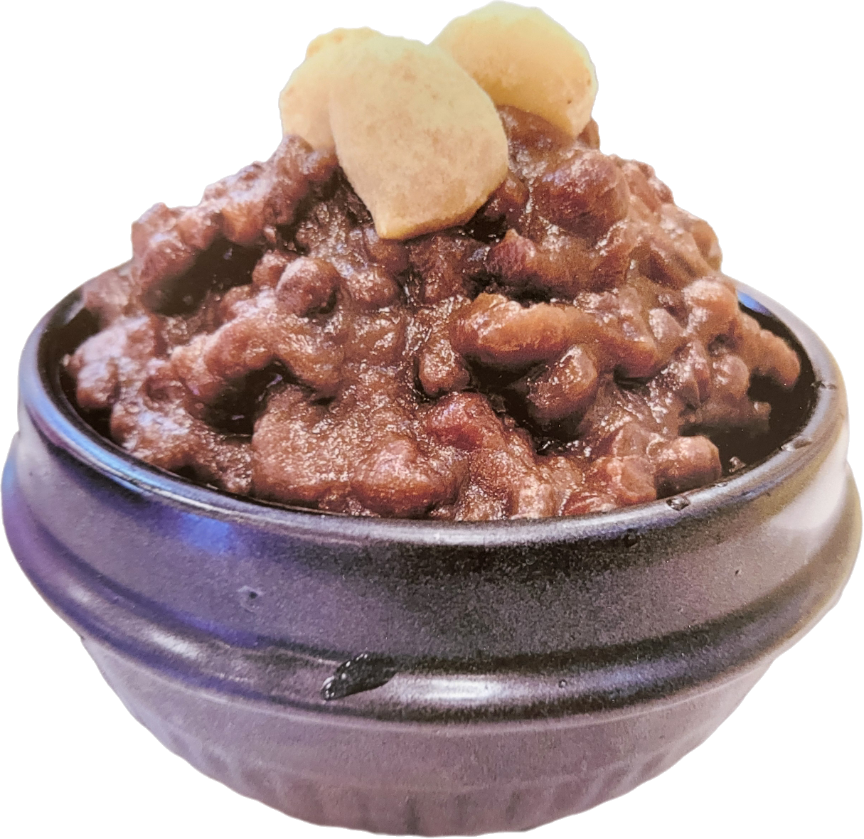 Shaved Ice with Red Bean Topping in Eearthen Pot