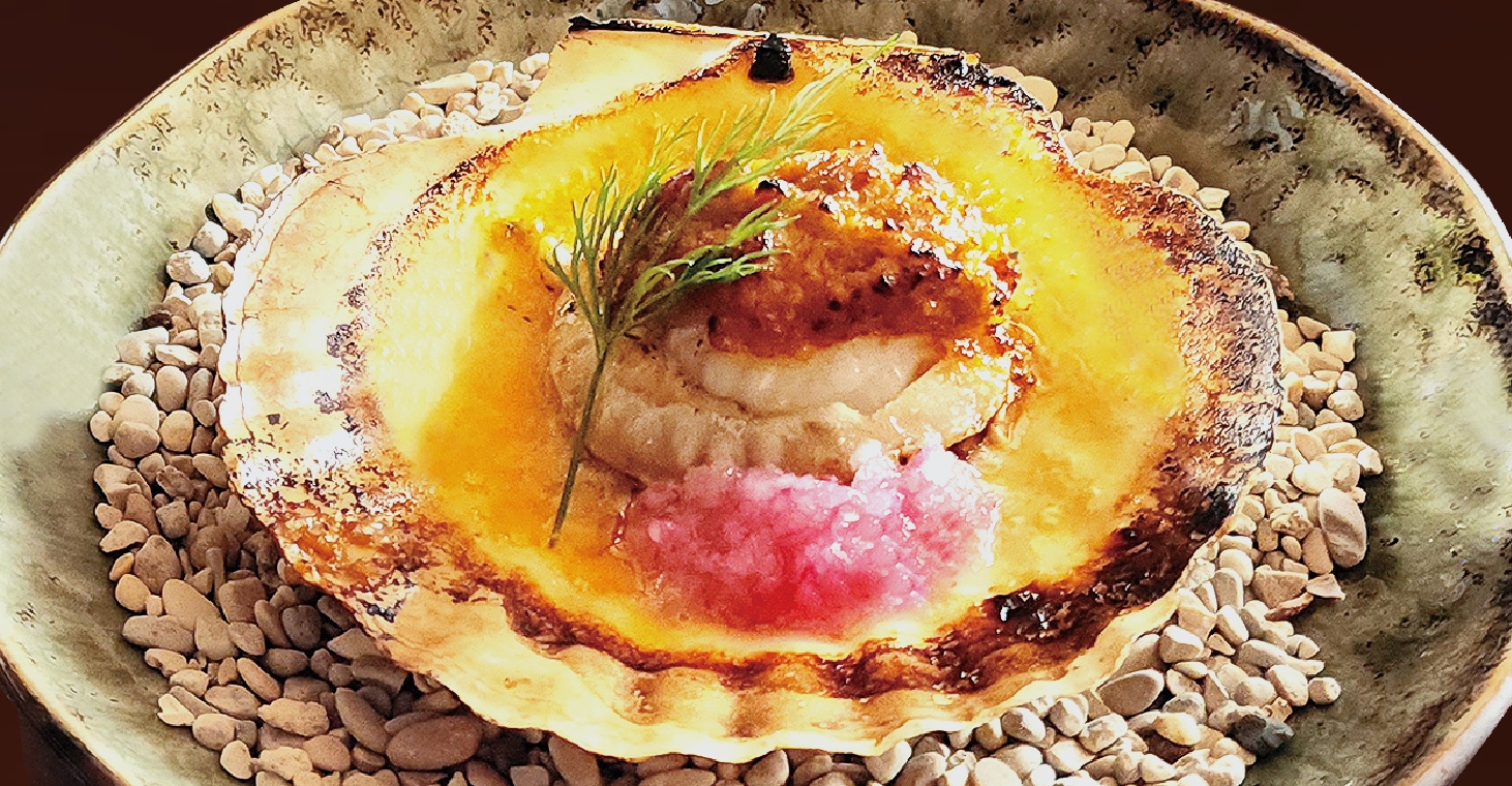 Ankimo (monkfish liver) grilled scallops (2pcs)