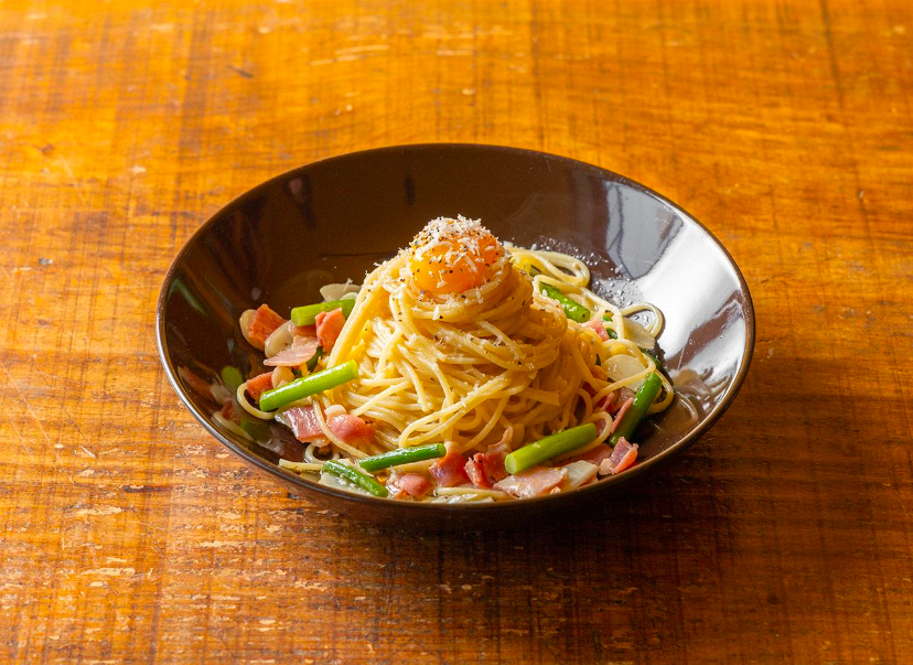 Soybean Paste Carbonara Pasta