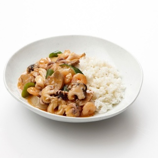 Assorted Stir-fried Seafood with Rice