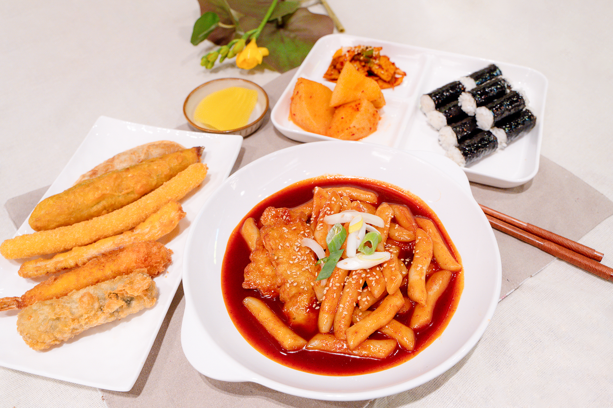 Chungmu Gimbap, Tteokbokki and Assorted Fries