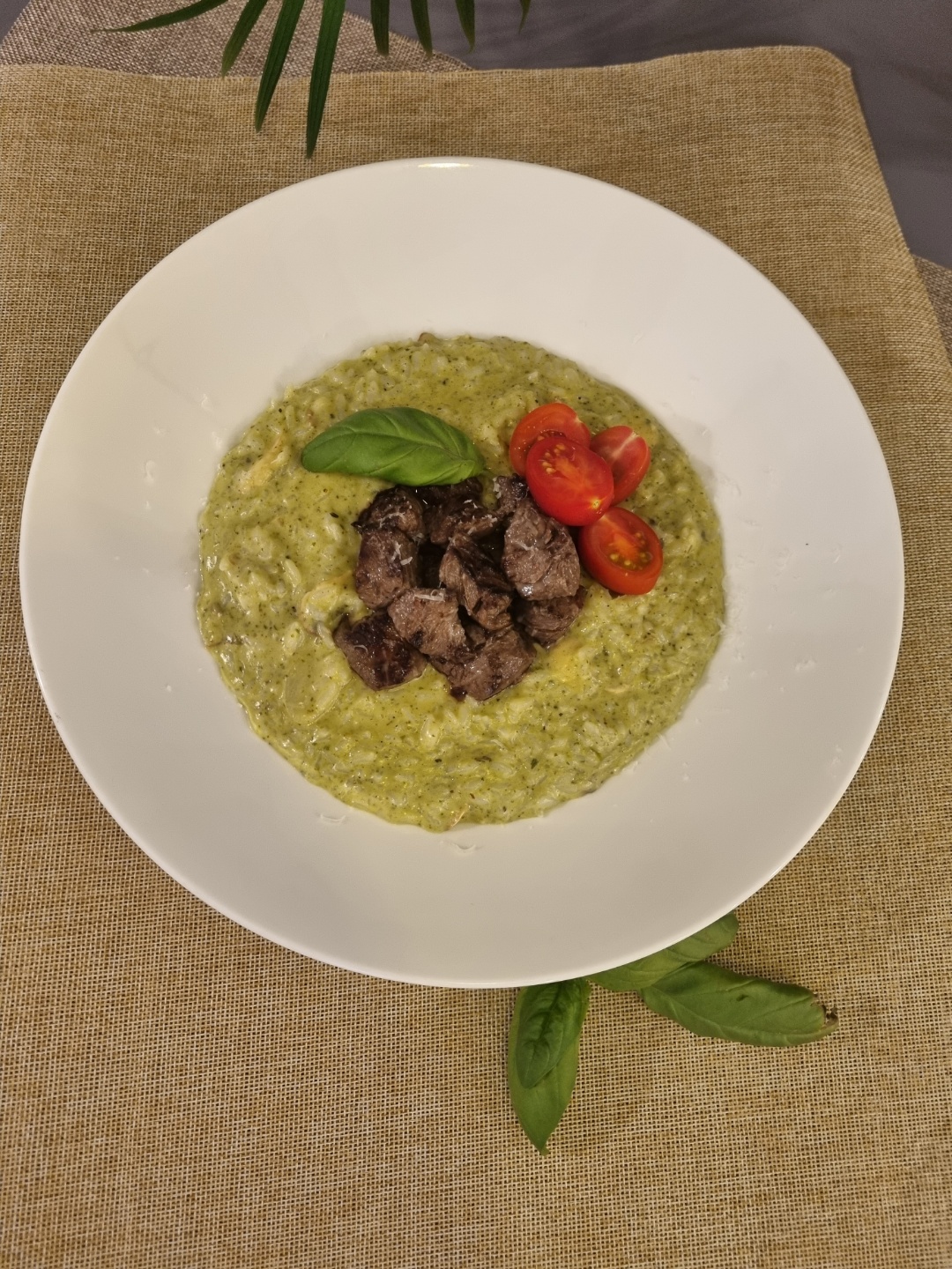 Cube Basil Risotto