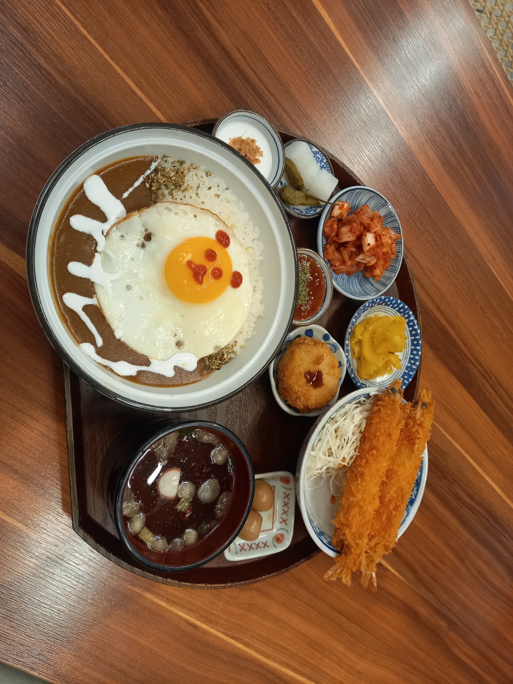 Deep-fried Shrimp and Curry Set Menu