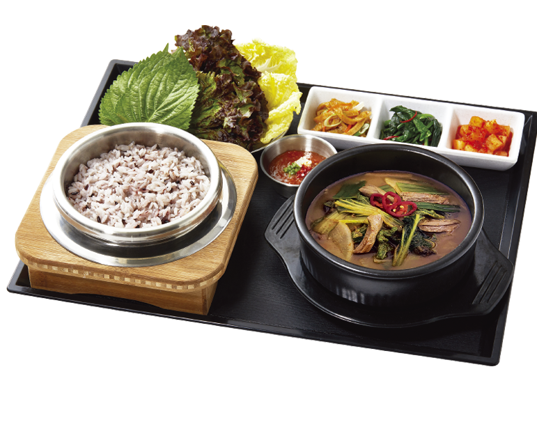Cauldron Rice & Beef Bone Hangover Soup with Kimchi Cabbage