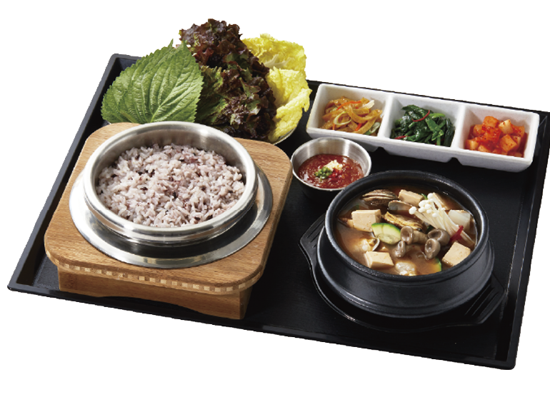 Cauldron Rice & Mushroom, Seafood and Soybean Paste Jjigae