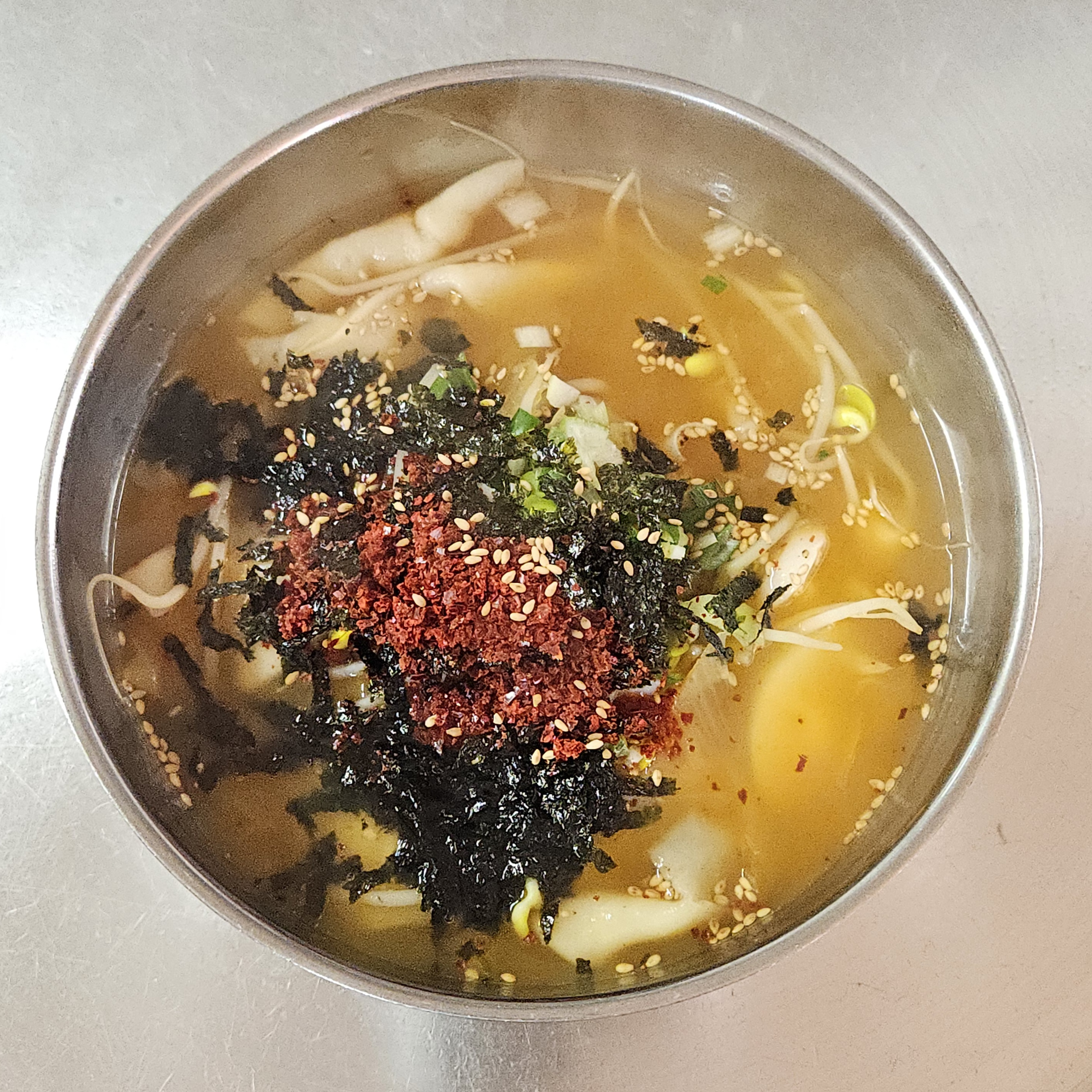 Hand-pulled Dough Soup with Kimchi