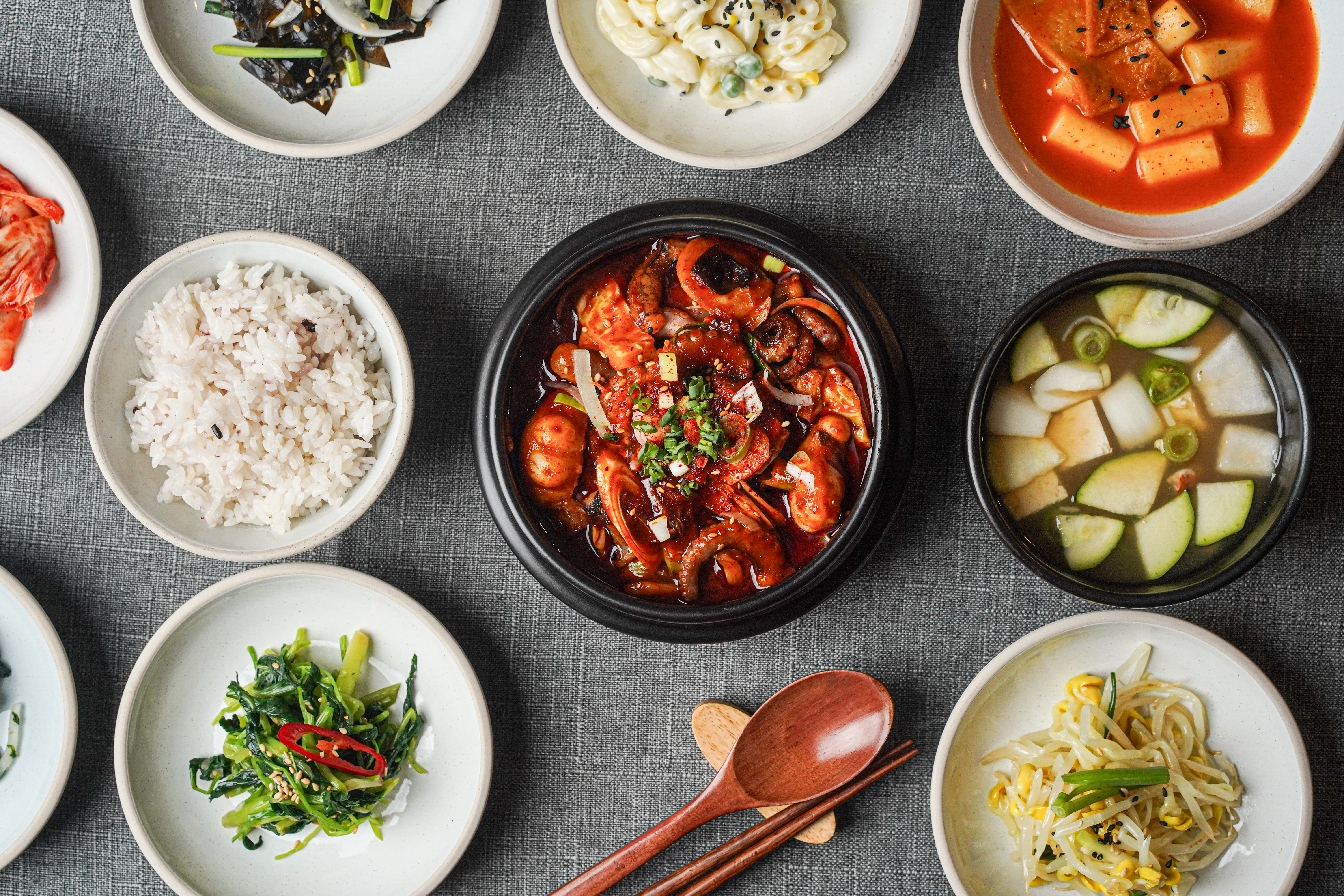 Stir-fried Octopus + Soybean Paste Jjigae Set Menu
