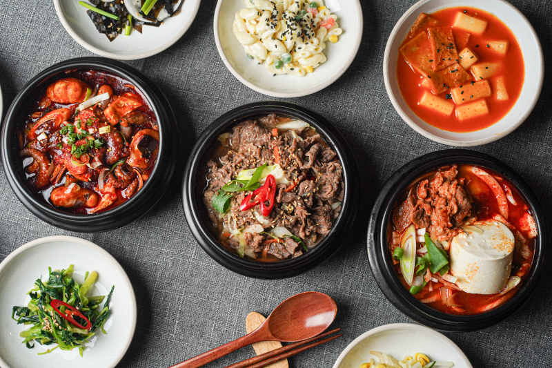 Beef Bulgogi + Stir-fried Octopus + Beef and Soft Bean Curd Jjigae