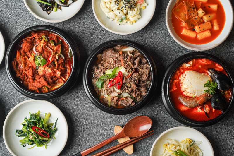 Beef Bulgogi + Stir-fried Pork + Seafood and Soft Bean Curd Jjigae