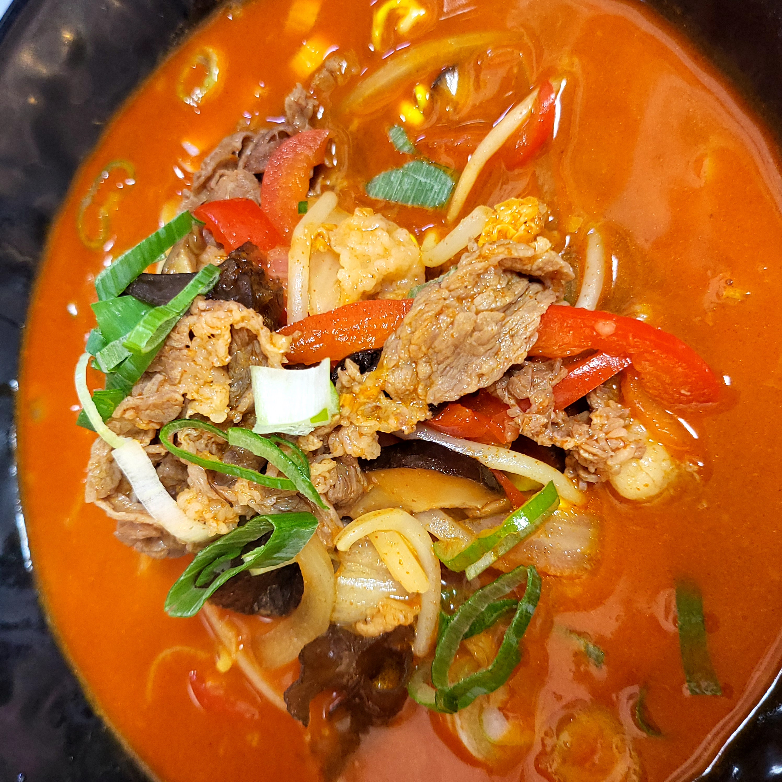 Spicy Seafood Noodle Soup with Beef Brisket