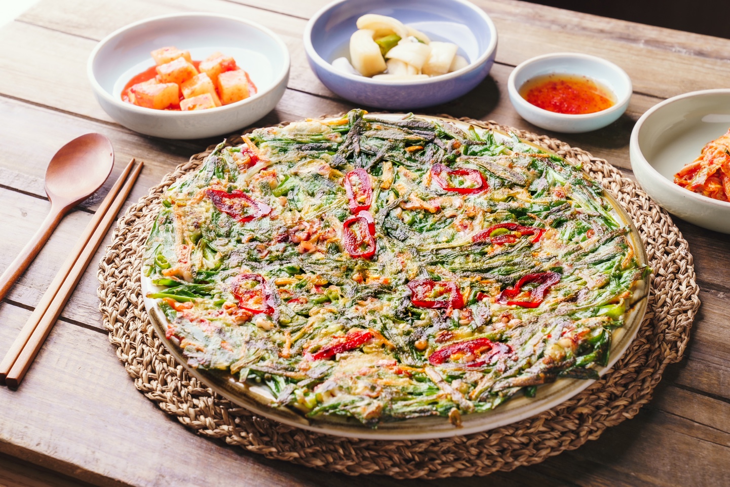 Spicy Chili Pepper and Chive Pancake