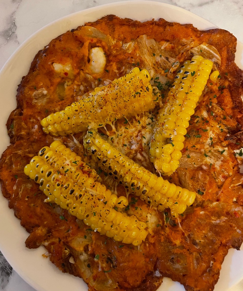Corn Stem Kimchi Pancake
