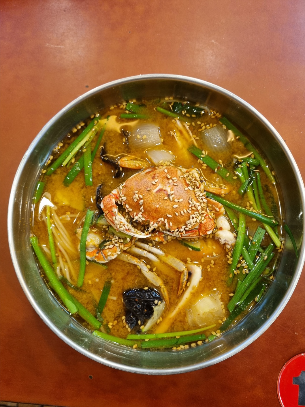 Soybean Paste Noodle Soup with Seafood
