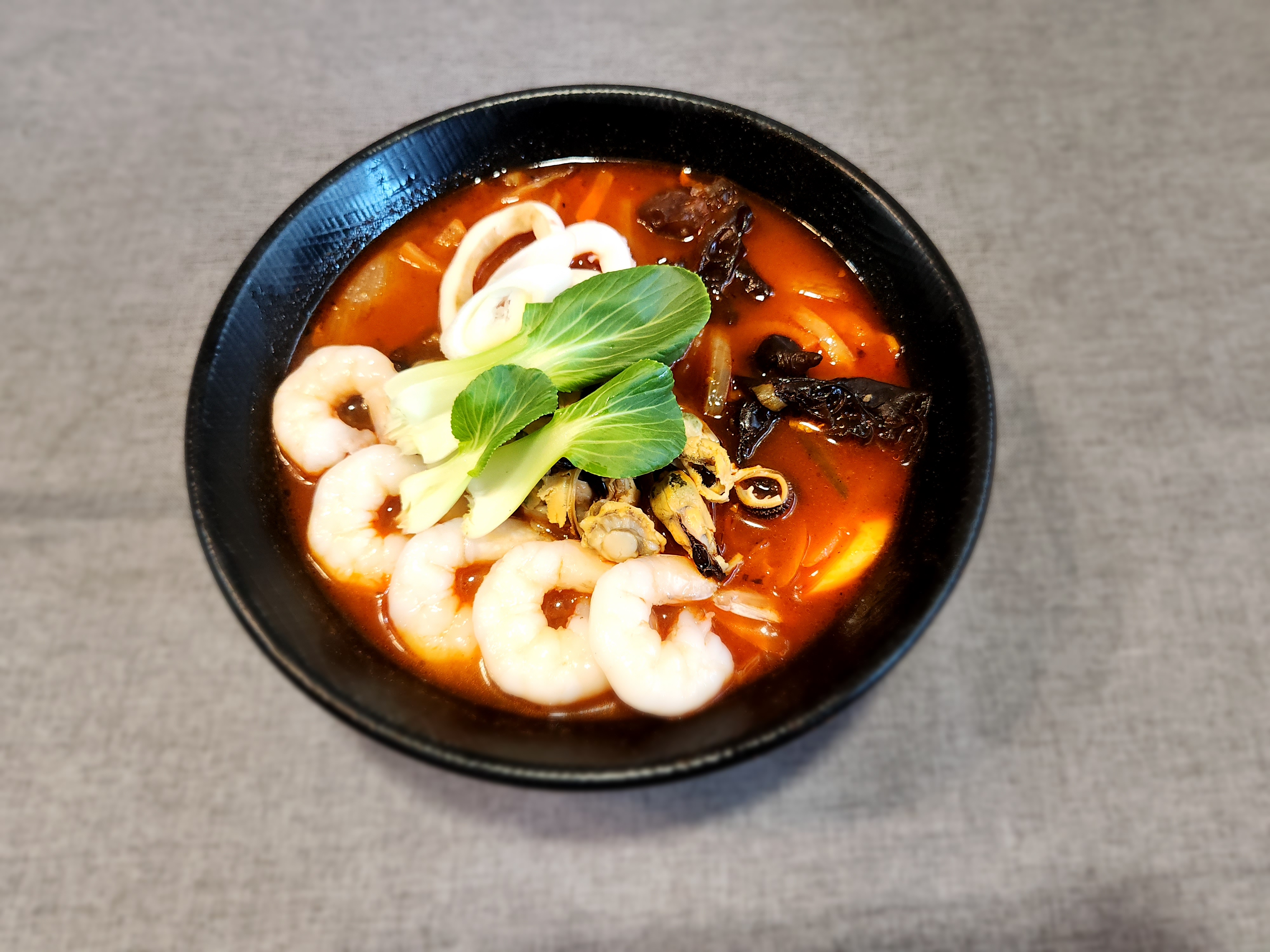 Spicy Seafood Noodle Soup with Shrimp