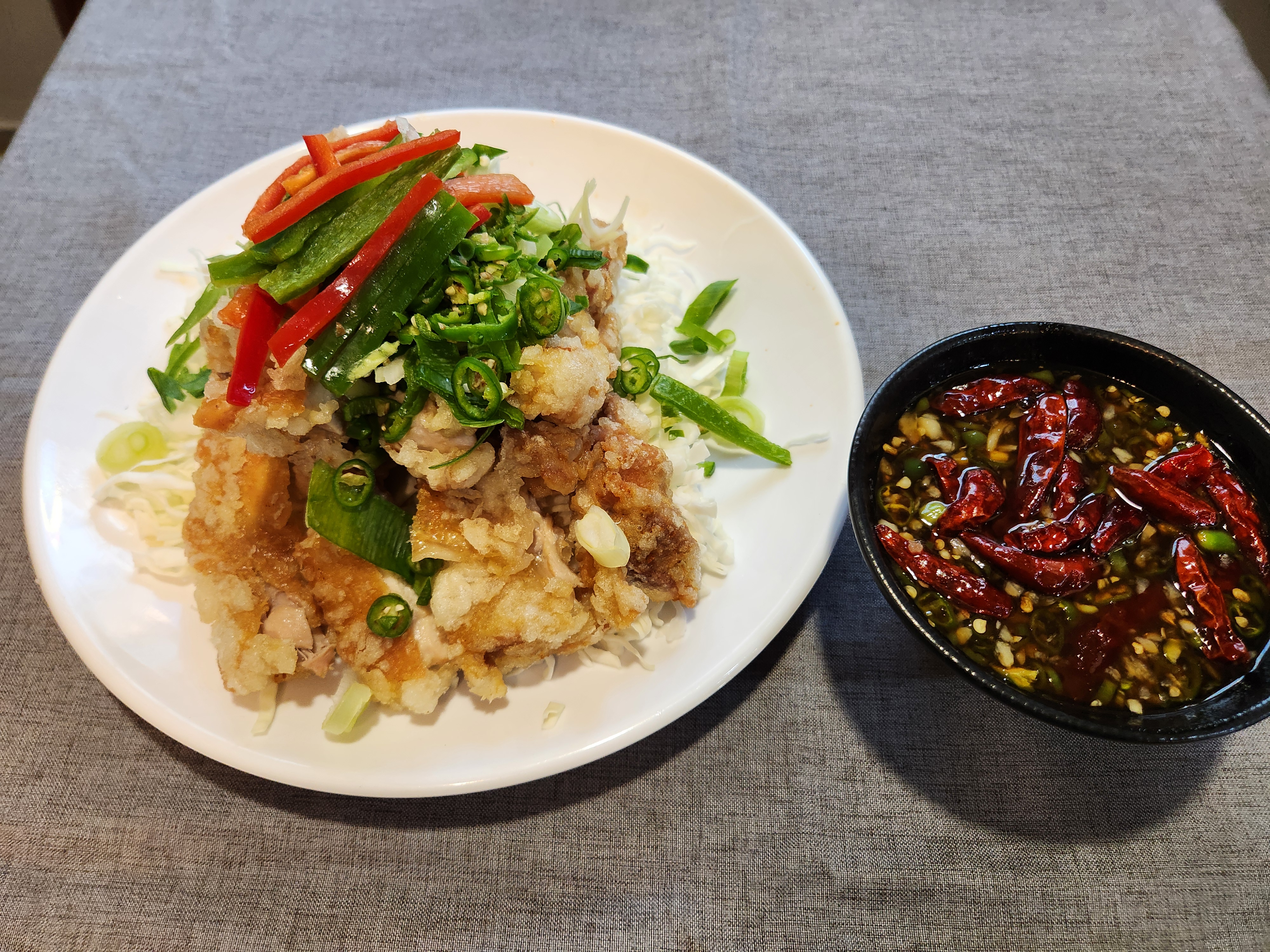 Fried Chicken with Hot and Sour Soy Sauce