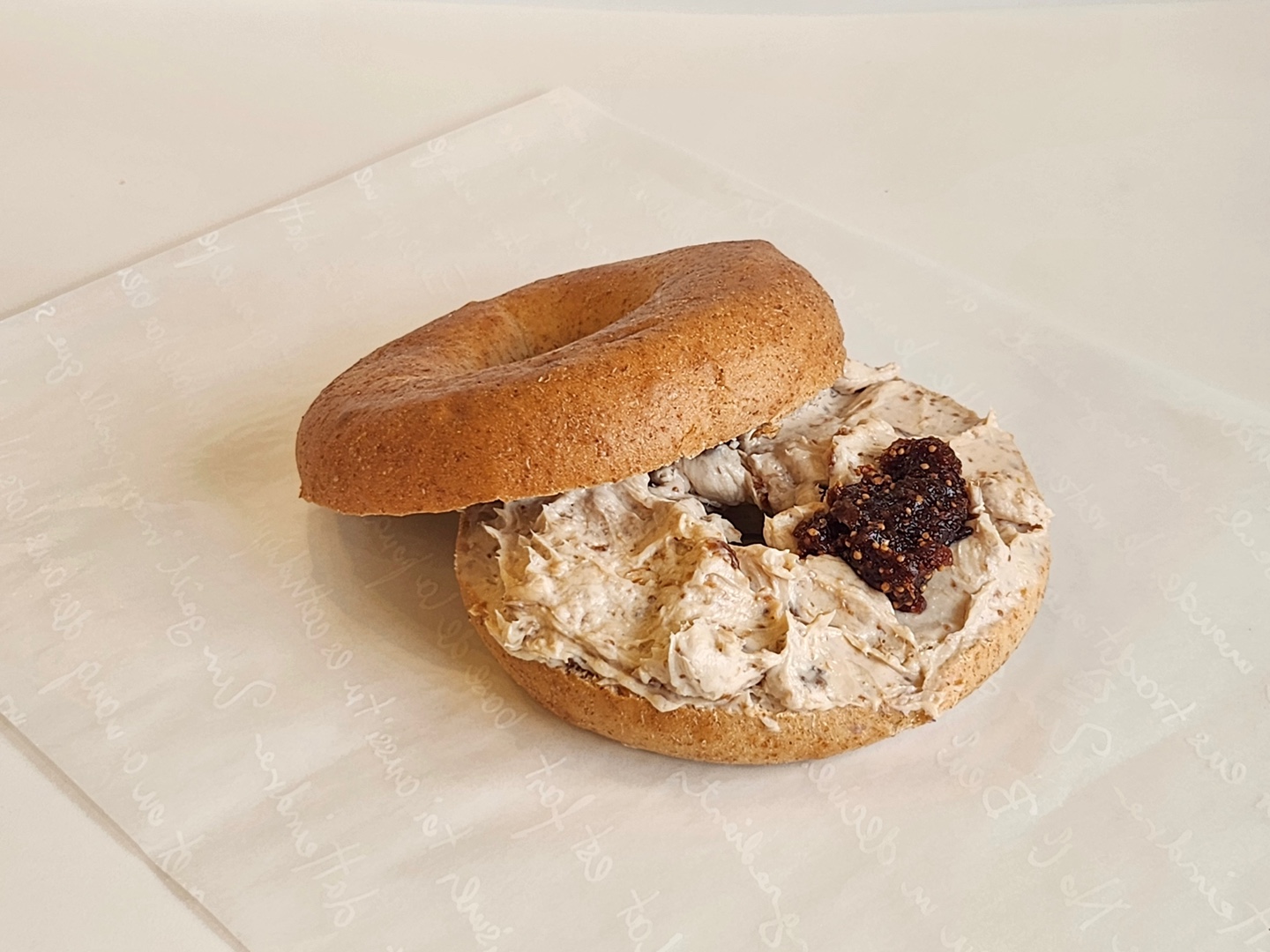 Fig Cream Cheese Bagel