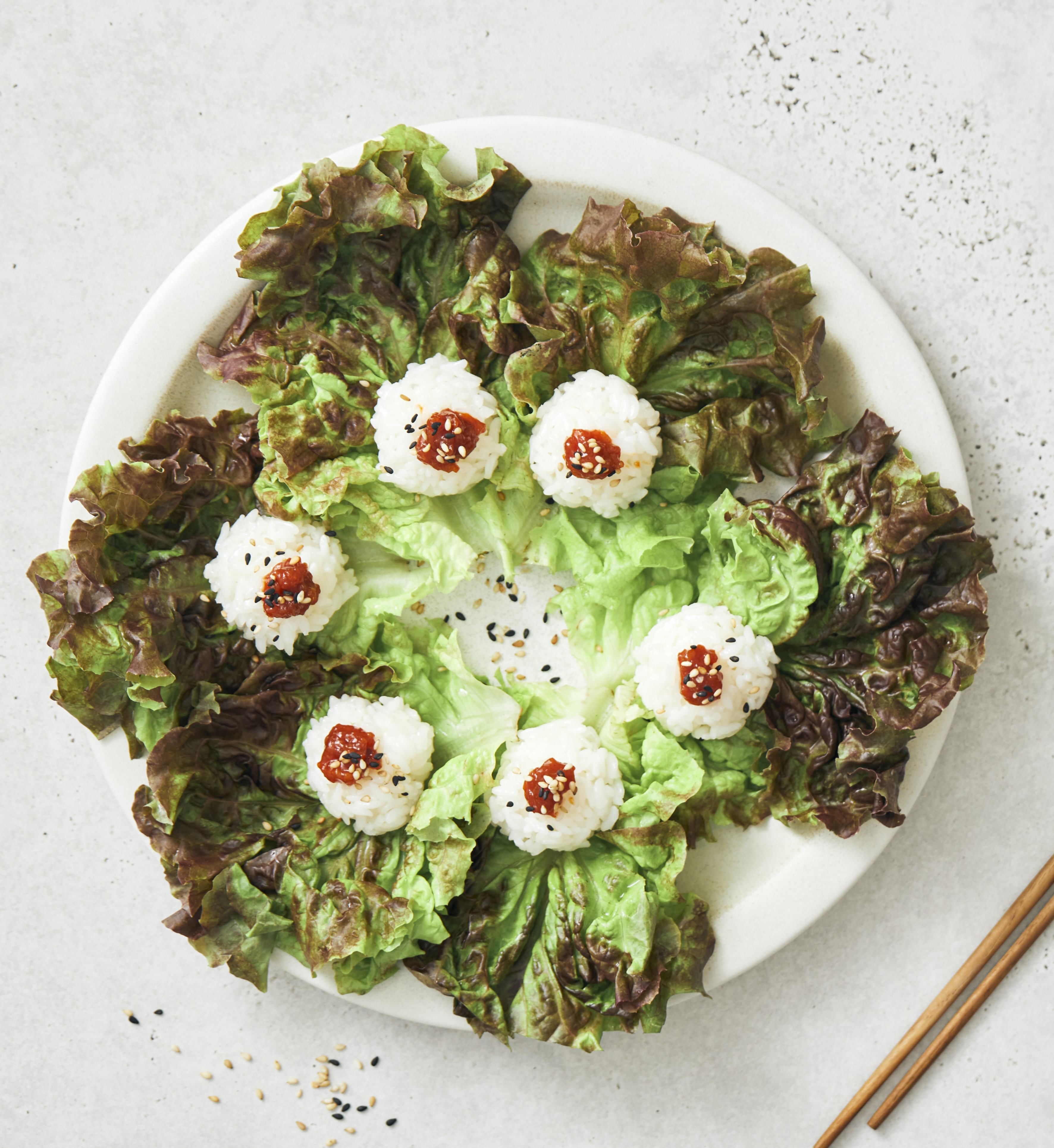 Lettuce wraps and rice