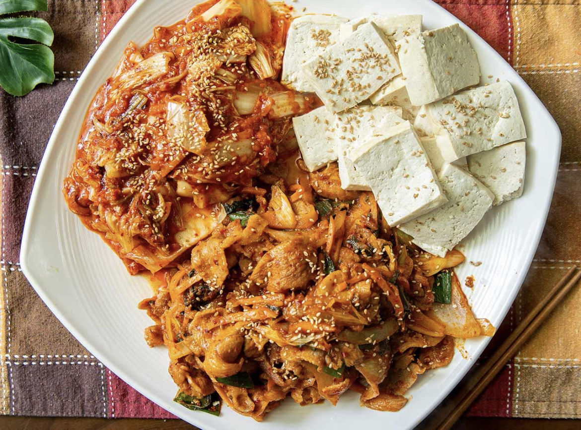 Bean Curd with Stir-fried Kimchi (Soybean: American)