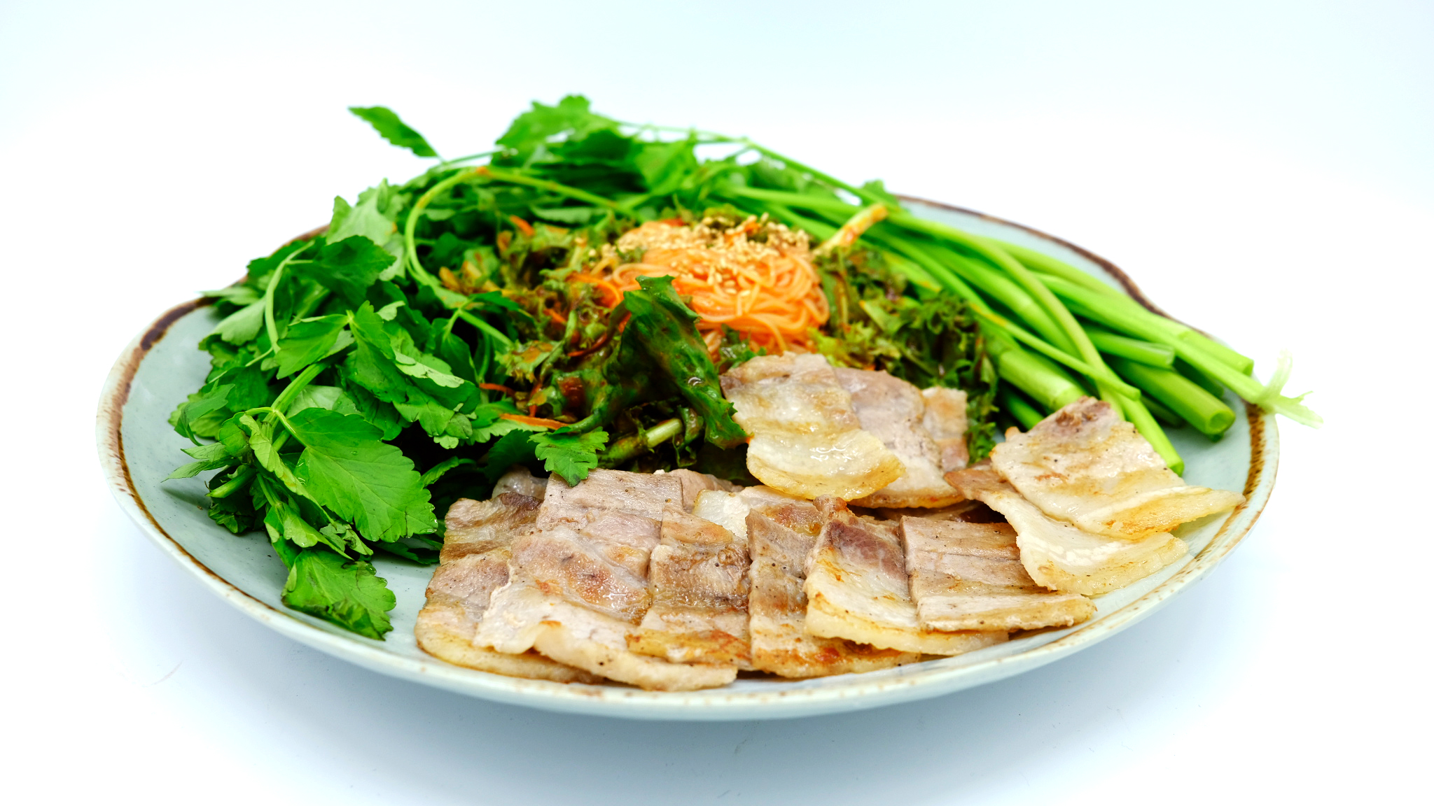 Thick Pork Belly with Spicy Noodles