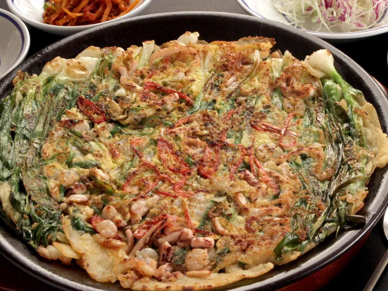 Seafood and Green Onion Pancake