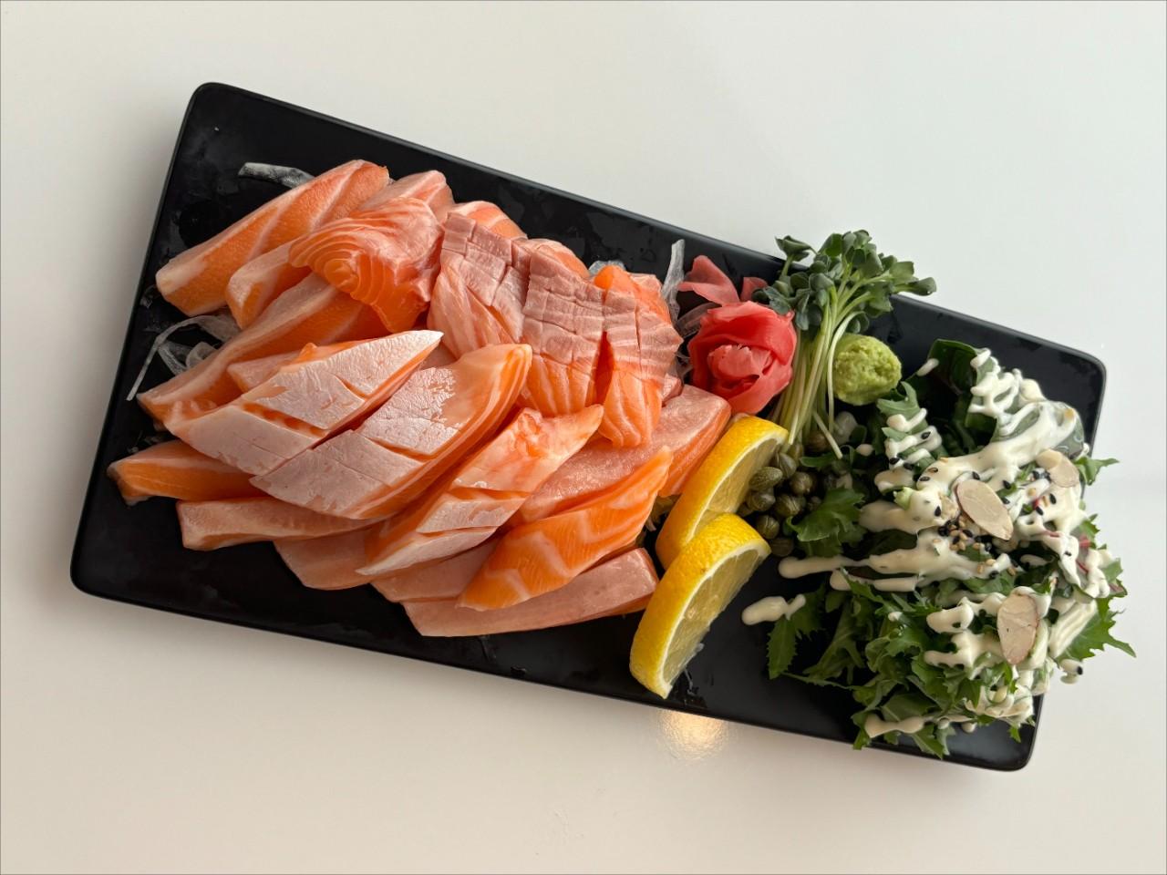Sliced Raw Fresh Salmon