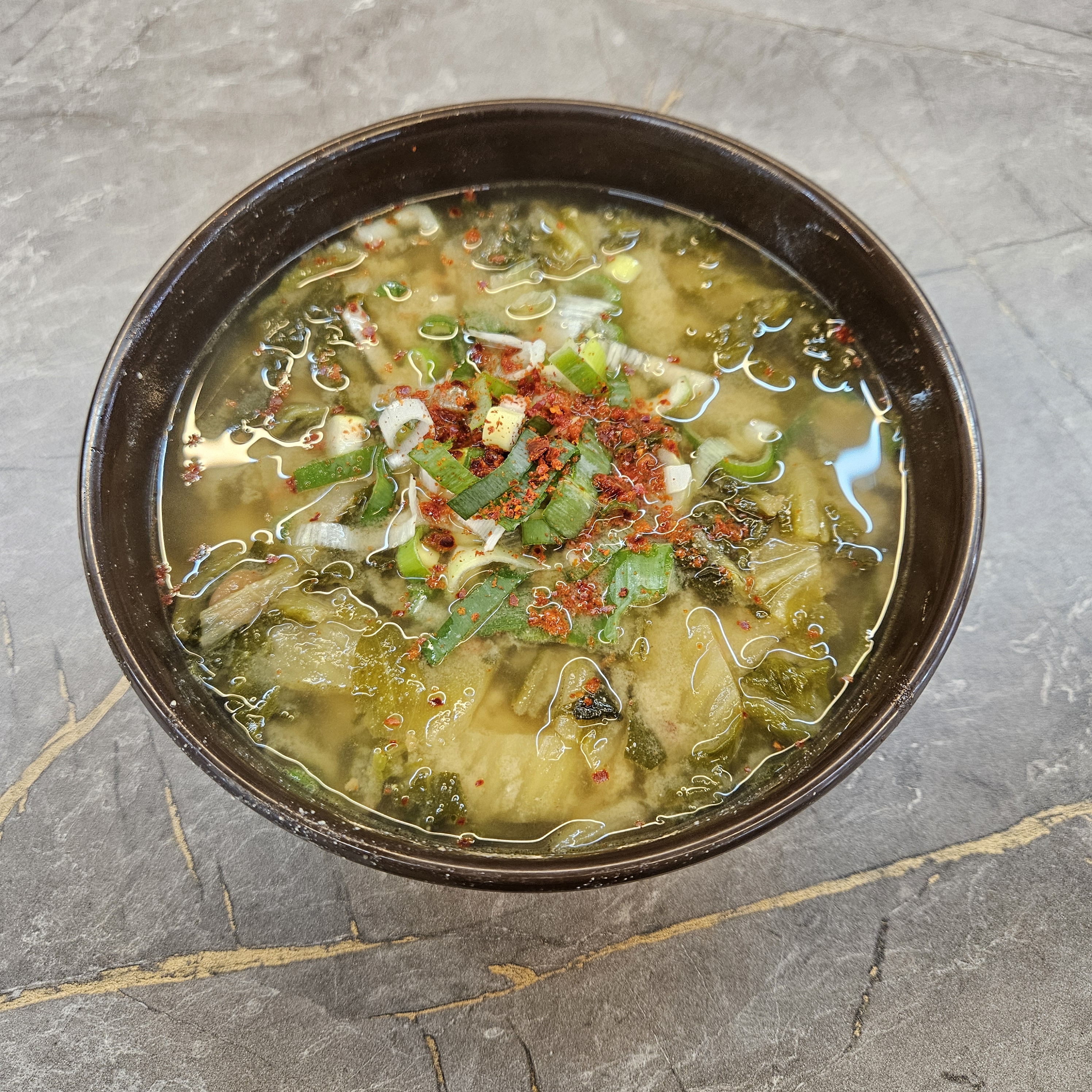 Dried Radish Leaf and Rice Soup