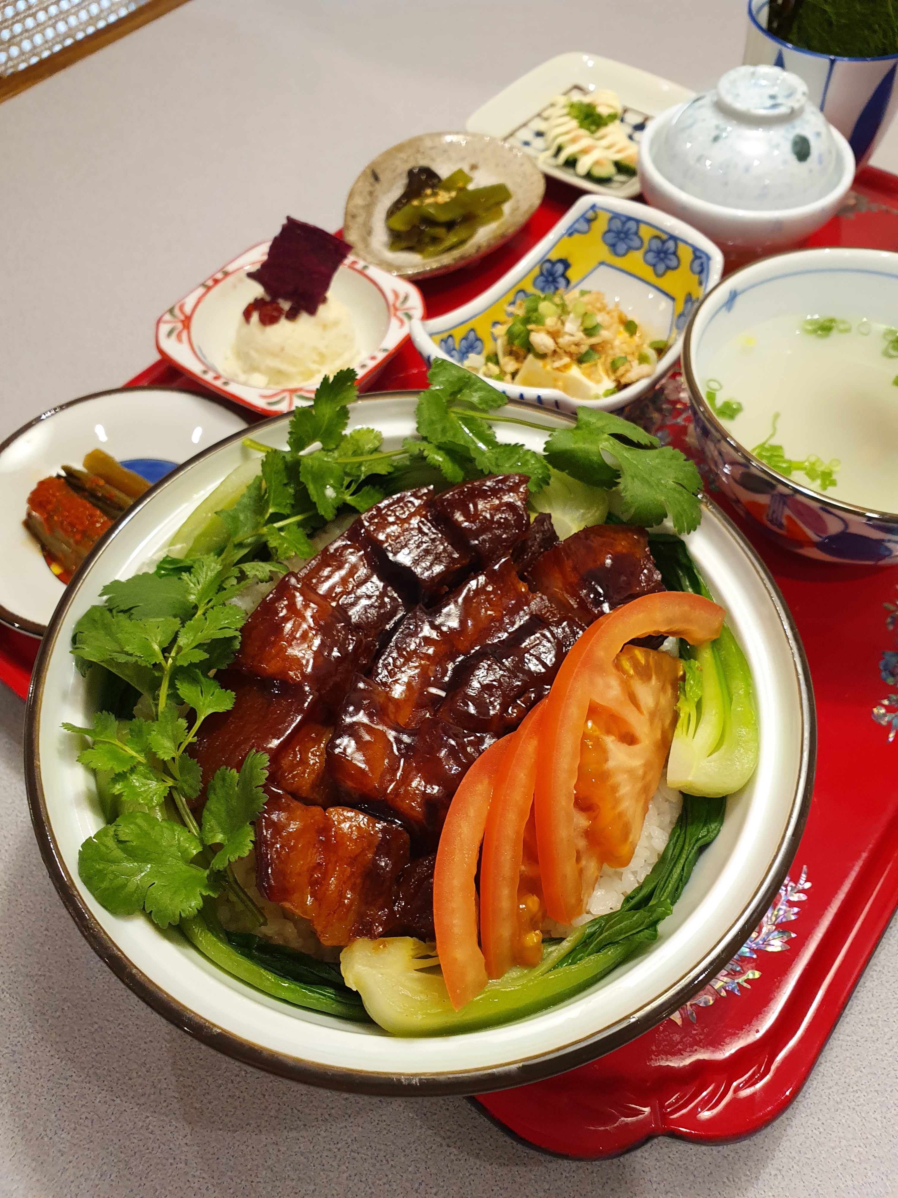 Stir-fried Red Braised Pork Belly with Rice
