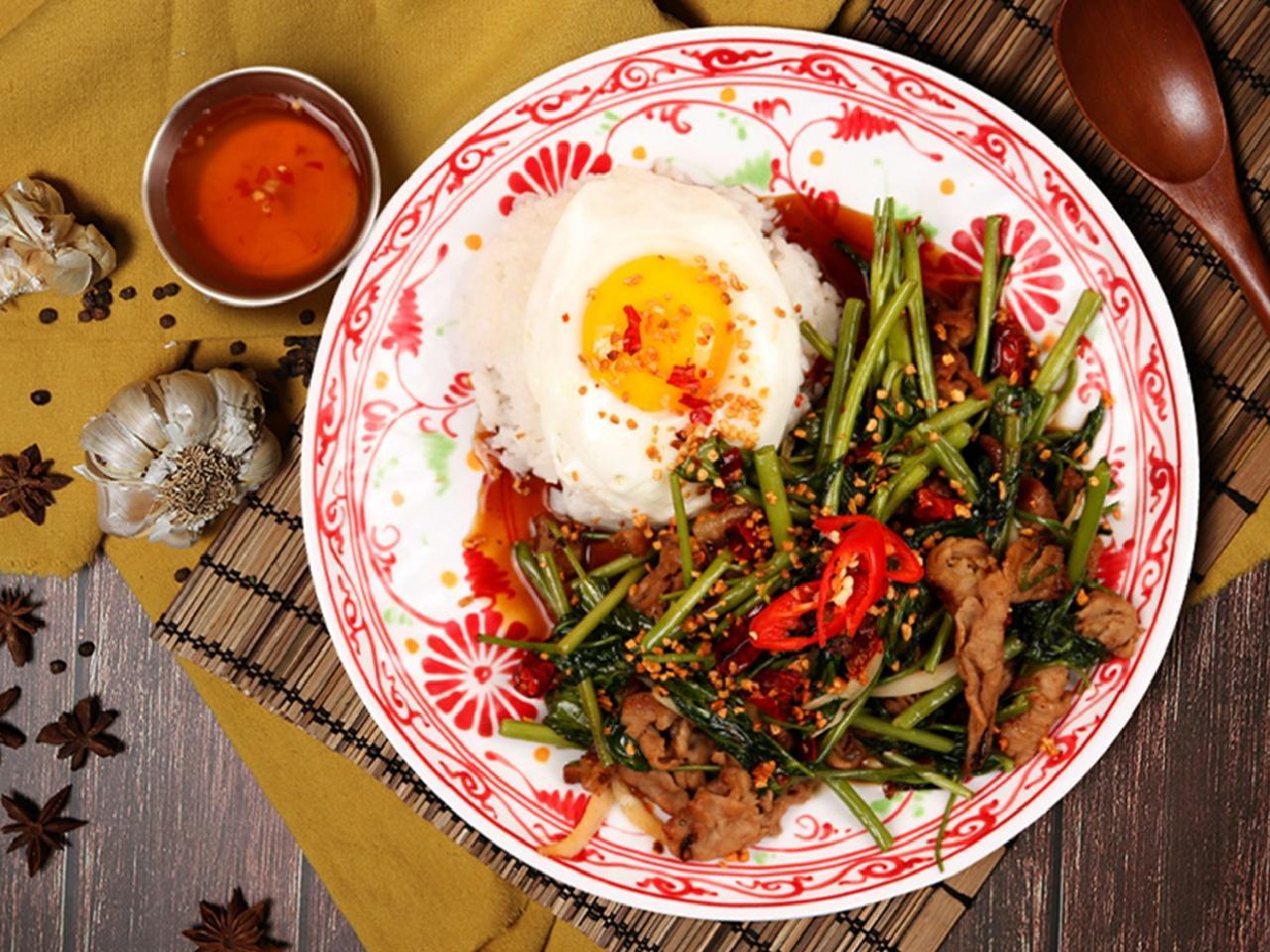 Water Spinach Rice Bowl