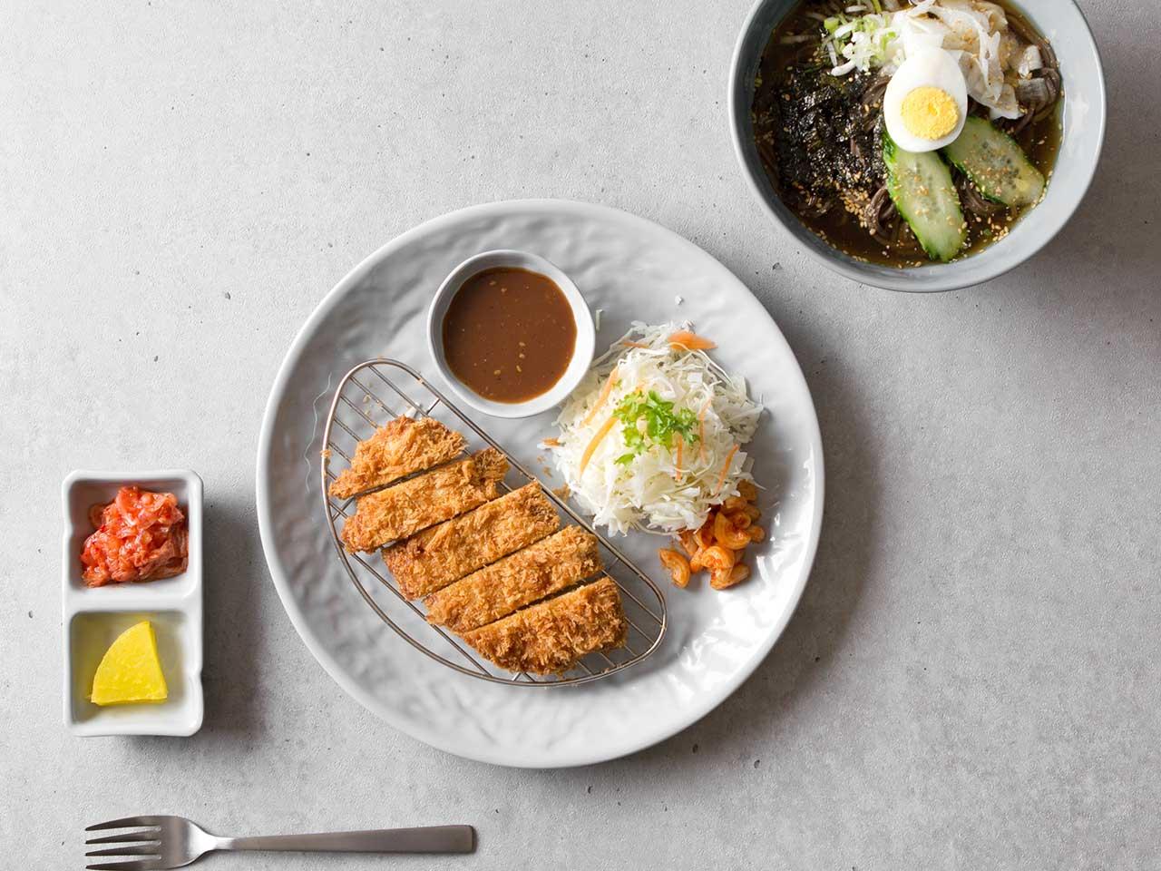 Cold Buckwheat Noodles + Pork Cutlet