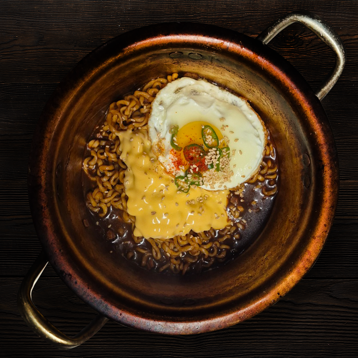 Jjagaechi (Jjajang + Cheese + Egg)
