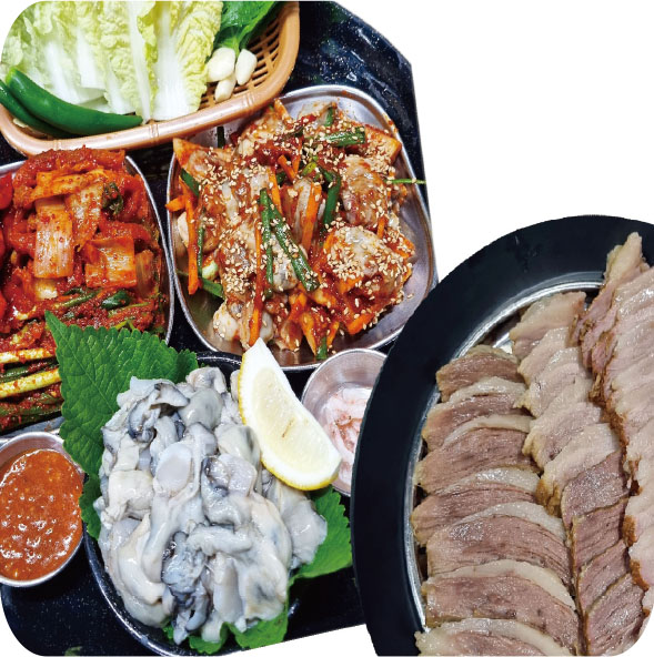 Kimchi Cabbage Wraps with Pork and Oyster B