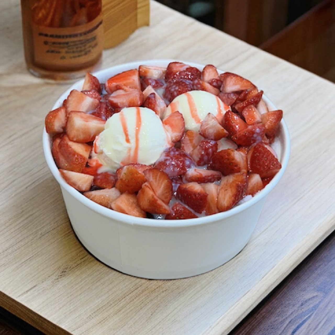 Strawberry shaved ice