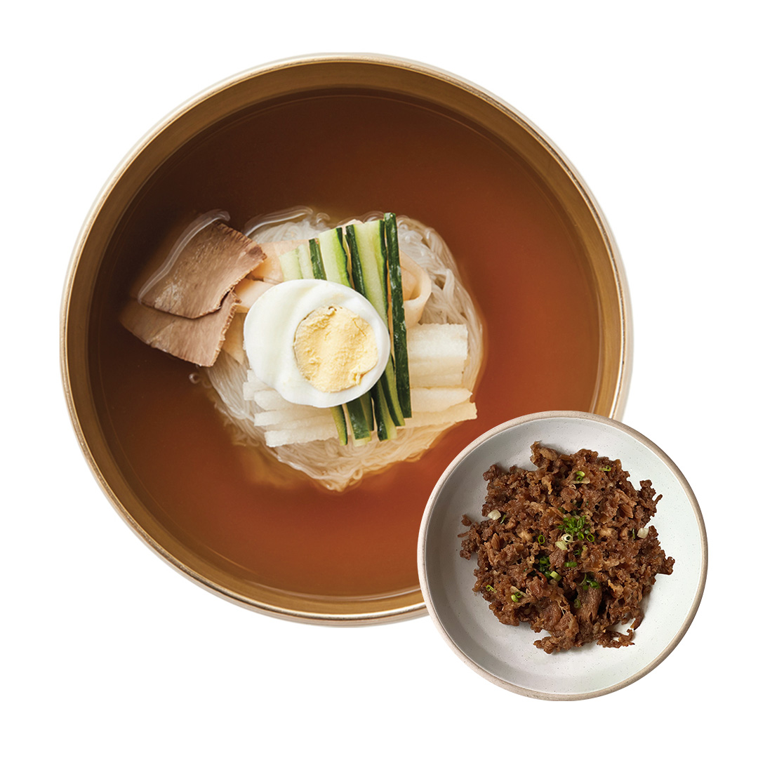 Handmade Cold Buckwheat Noodles with Radish Water Kimchi & Charcoal-grilled Bulgogi