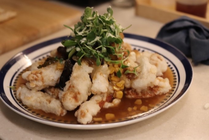 Homemade-style Deep-fried Glutinous Rice Pork with Sweet and Sour Sauce