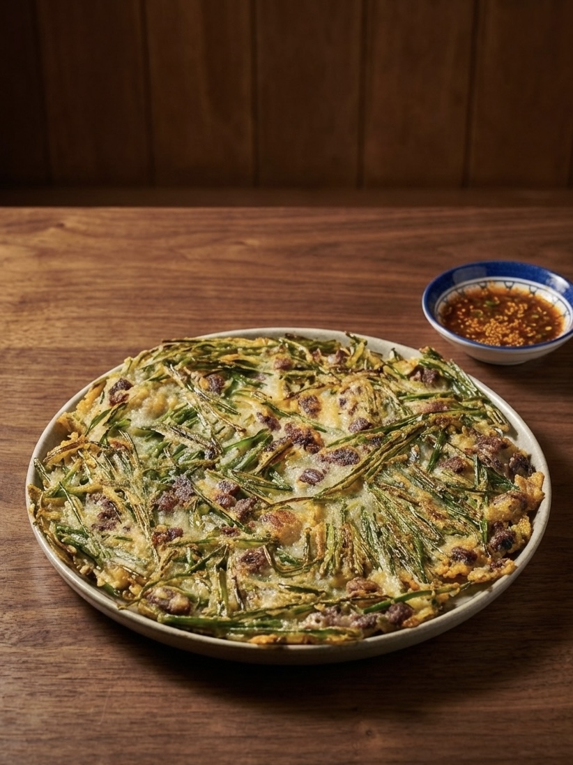 Beef Tendon and Chive Pancake