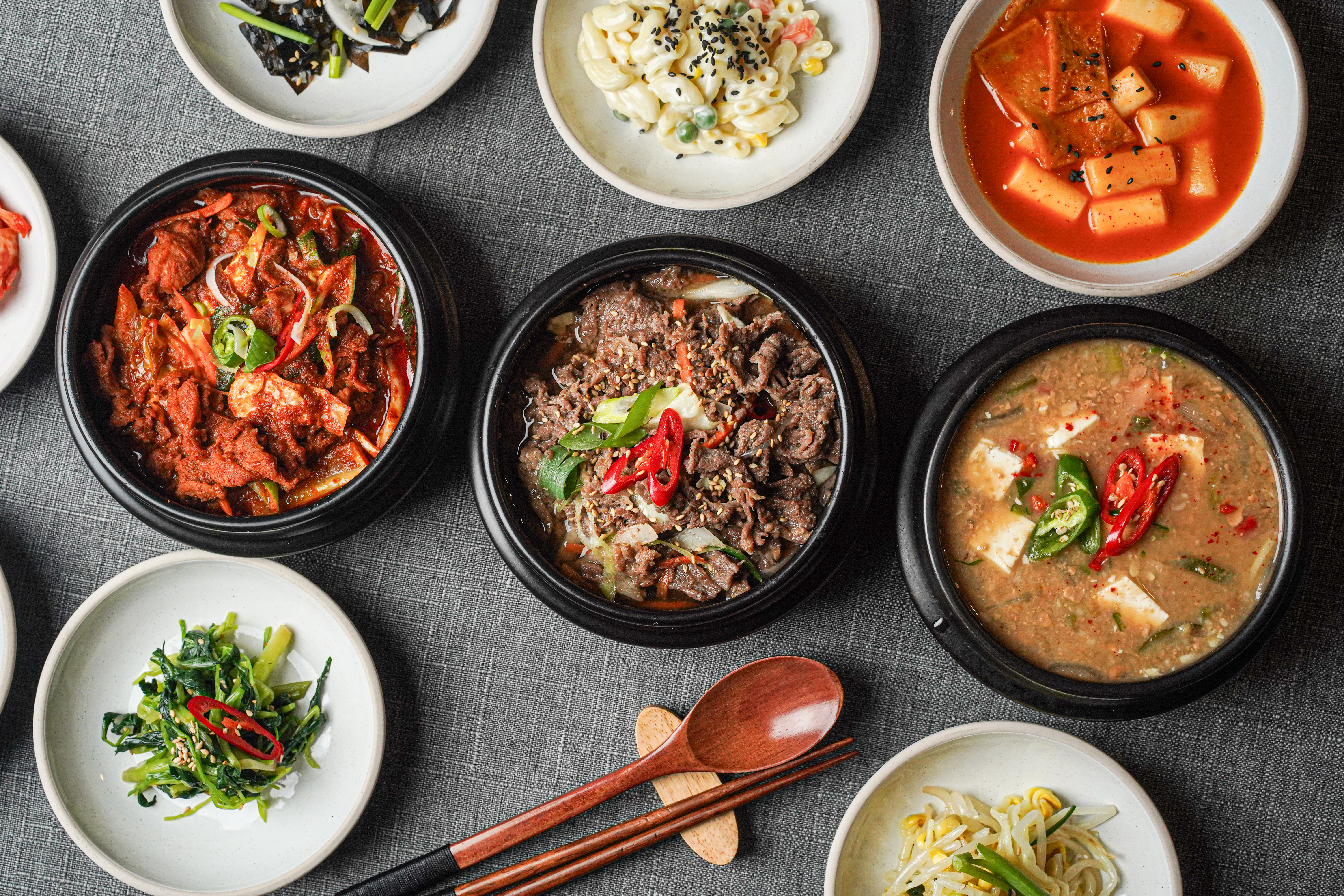 Beef Bulgogi + Stir-fried Pork + Rich Soybean Paste Jjigae