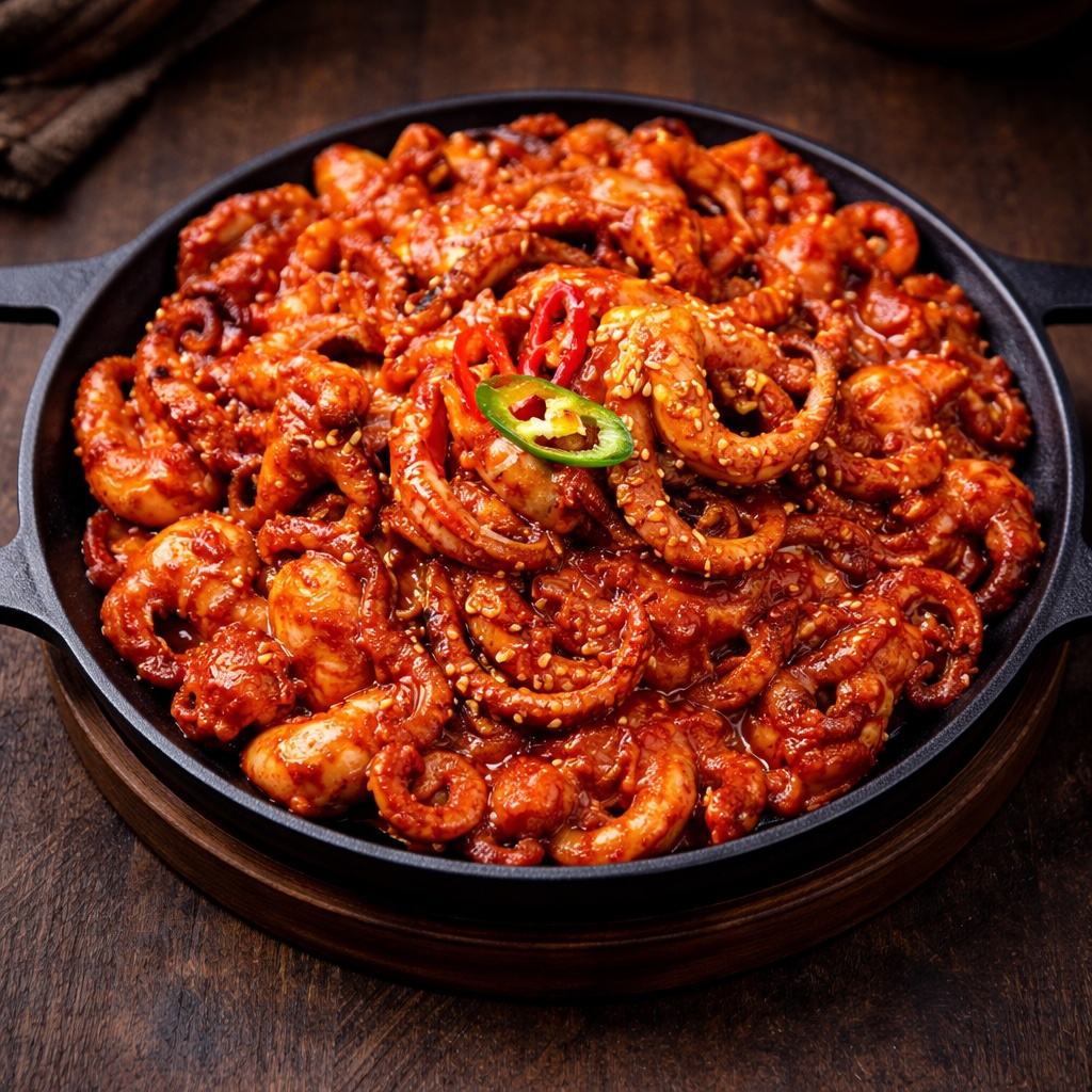 Stir-fried Webfoot Octopus + Traditonal Soybean Paste Jjigae (Order Available for 2 or More People)