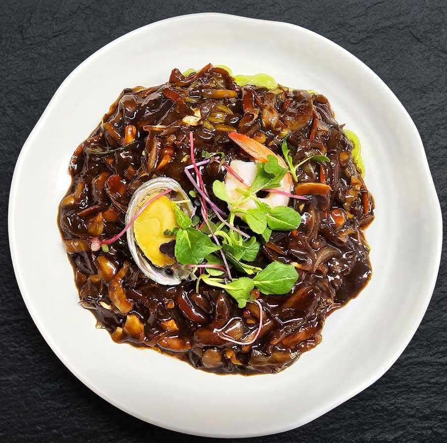 Jumbo Black Bean Sauce Noodles with Seafood