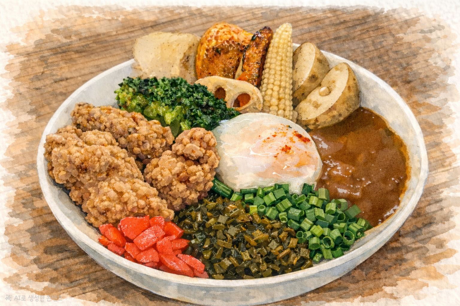 Deep-fried Chicken & Vegetable Curry