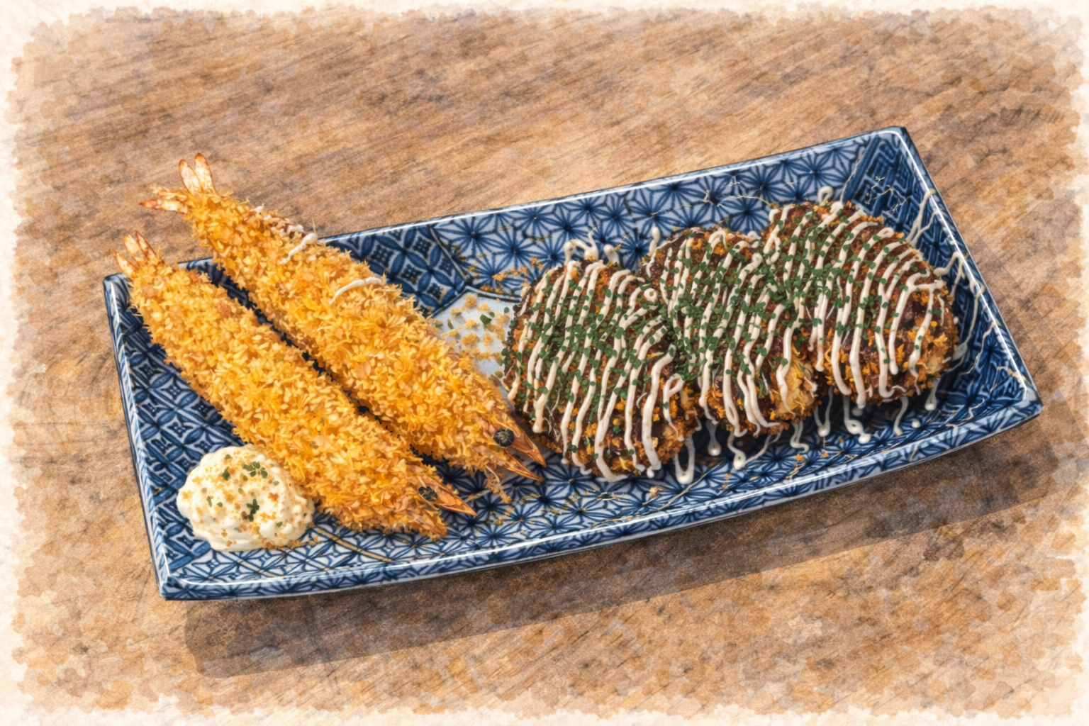 Croquette and Deep-fried Shrimp