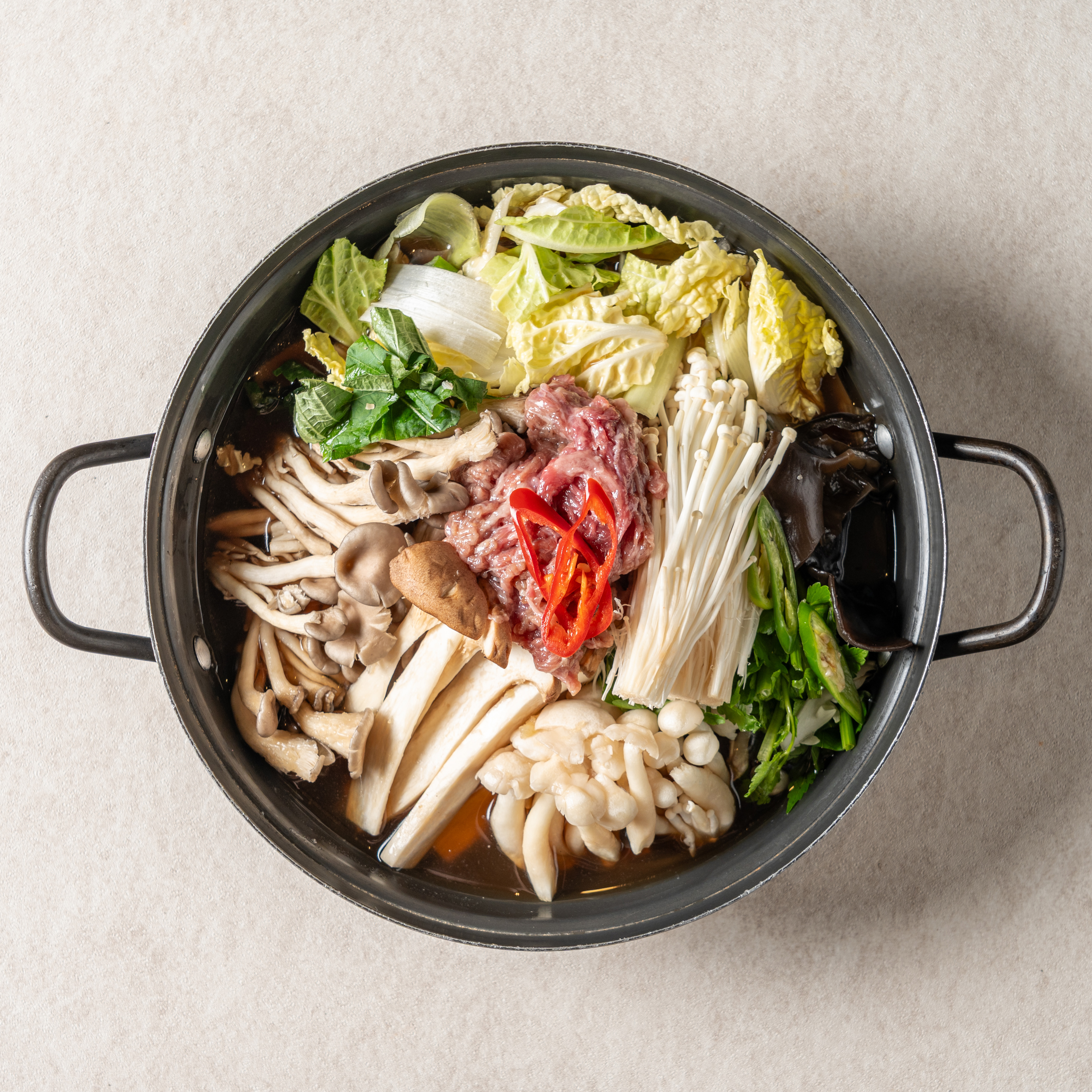 Korean Beef, Mushroom and Bulgogi Hot Pot