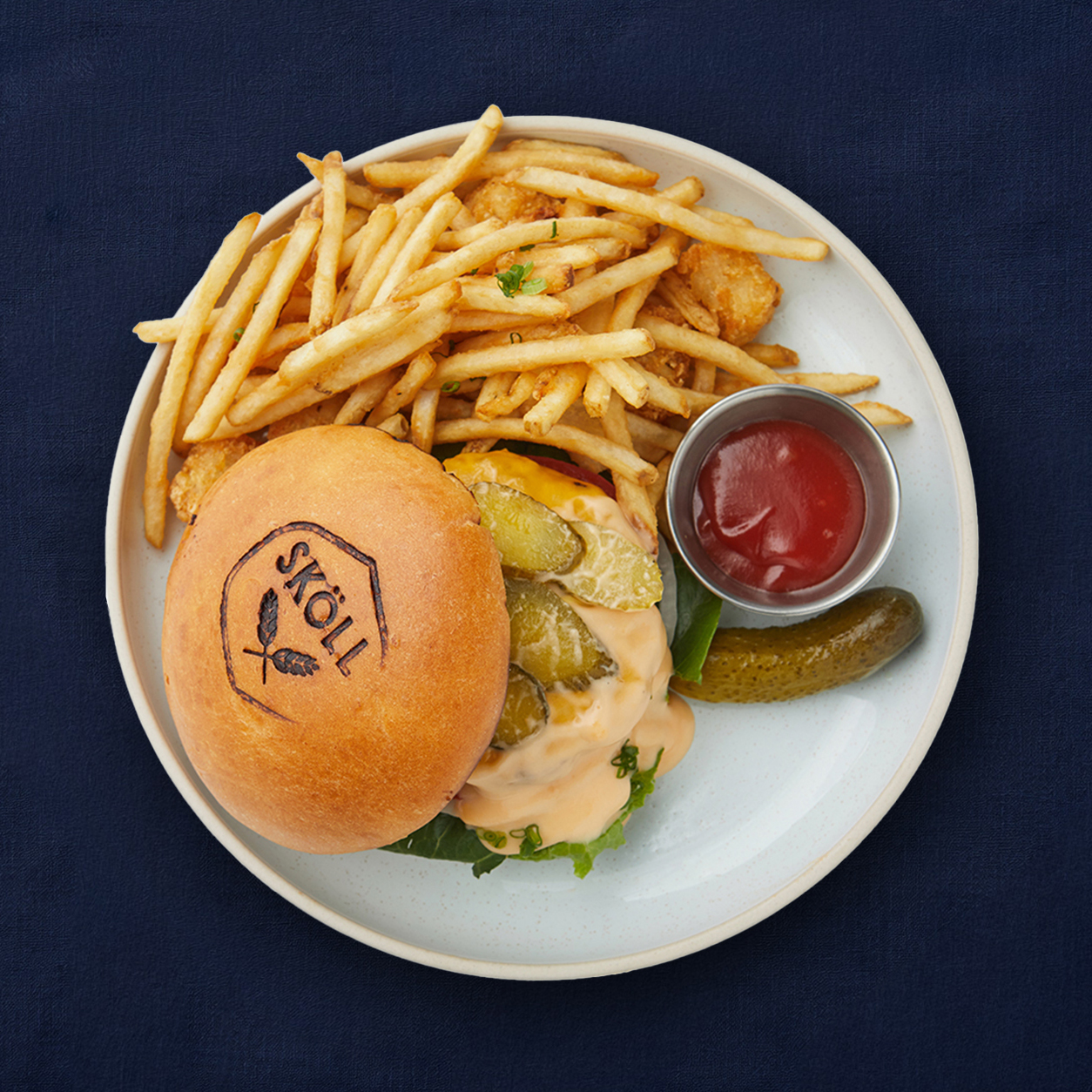 Original Korean Beef Cheeseburger (Fries included)