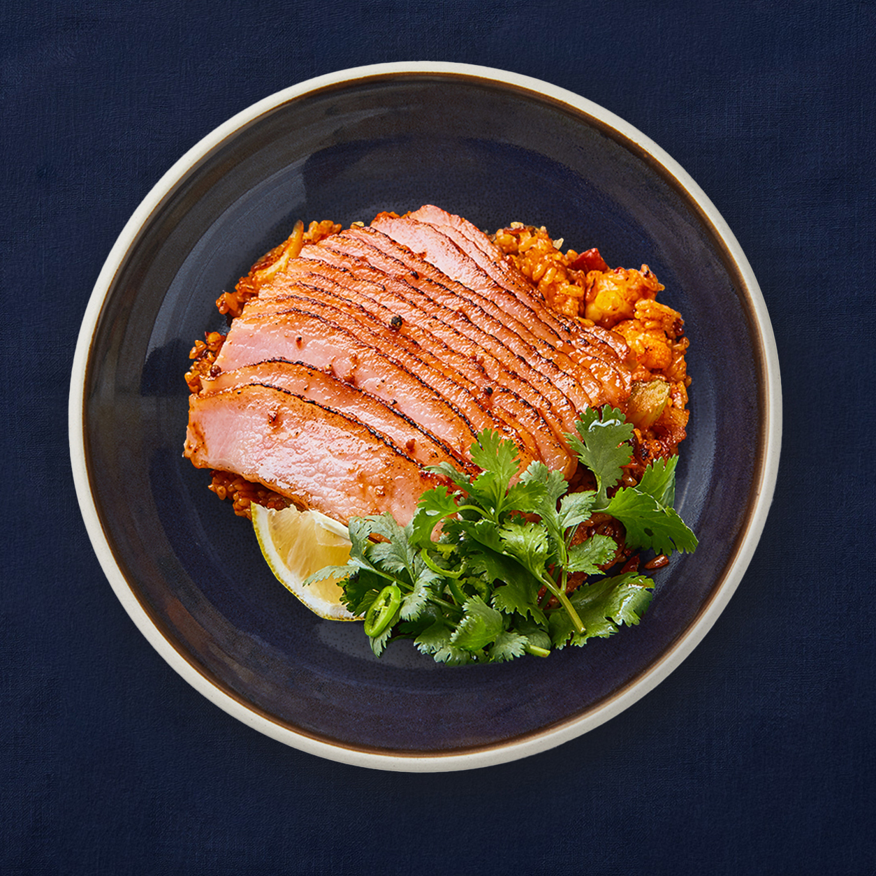 Pork jowl pilaf