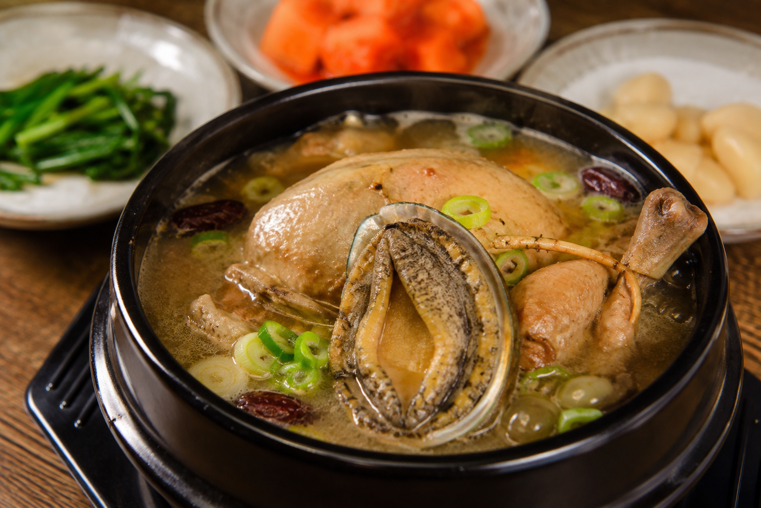Whole Chicken and Abalone Soup with Lacquer Tree